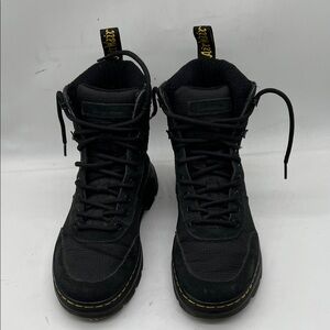Doc Martens Combs Tech Black Combat Lace Up Boots Unisex Mens Sz 5 Women’s Sz 6